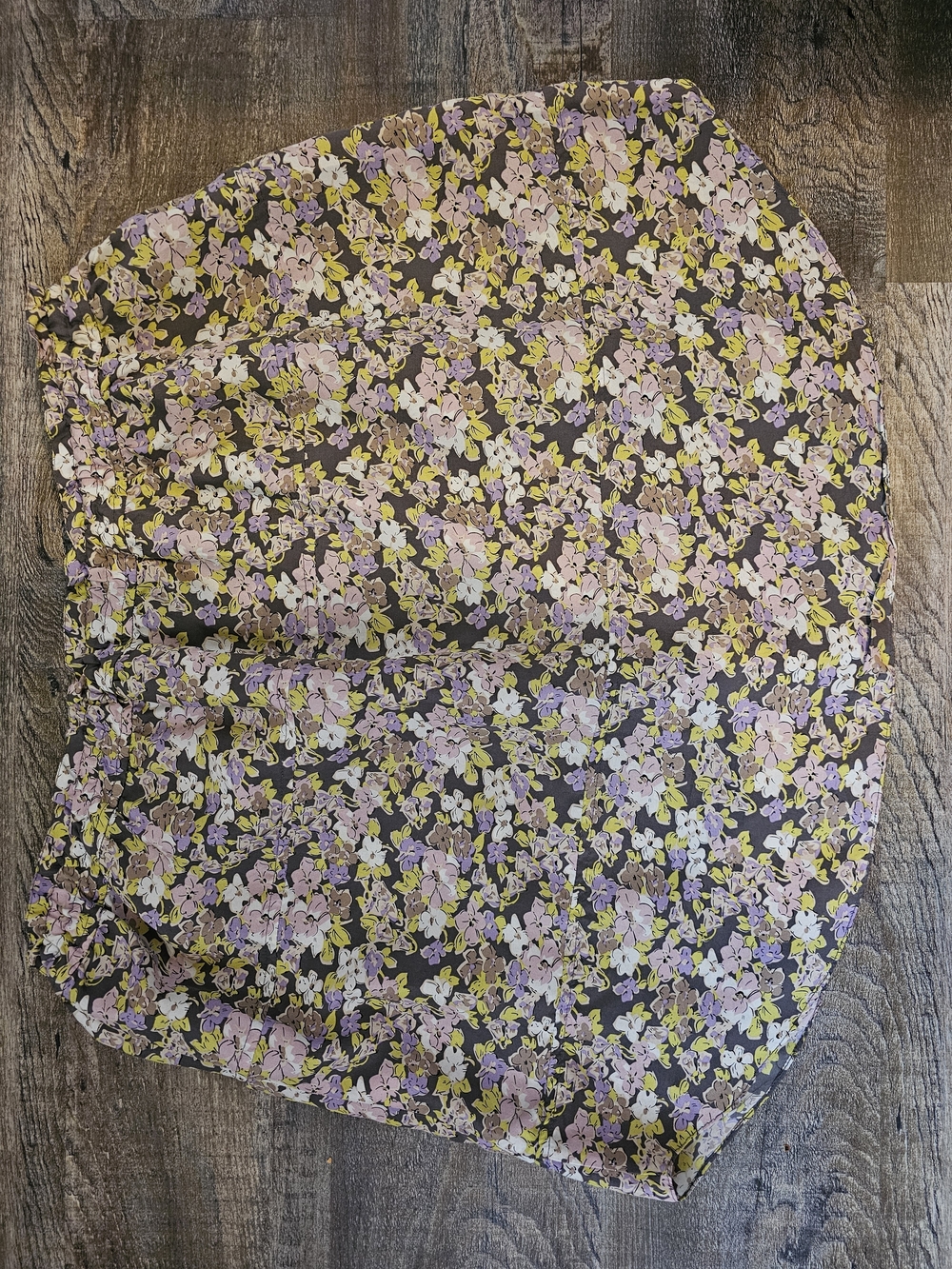 Wilfred 100% Silk Floral Mini Skirt - Purple, Yellow on Black